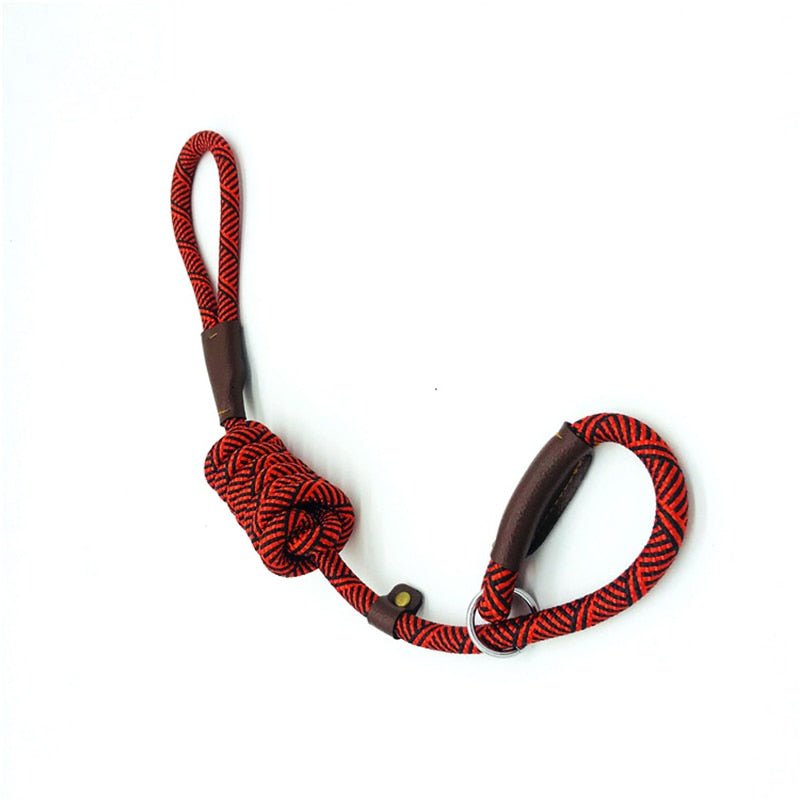2 In 1 Reflective Adjustable Slip Rope Dog Leash-Wiggleez-Red-S - 1.2M-Wiggleez