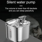 2L Stainless Steel Auto Smart Motion Sensor Cat Dog Water Dispenser-Wiggleez-Stainless Steel Fountain-Wiggleez
