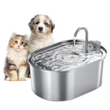 3.2L Stainless Steel Auto Smart Motion Sensor Cat Dog Water Dispenser-Stainless Steel Automatic Cat Water Fountain-Wiggleez-Stainless Steel Fountain-Wiggleez