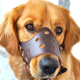 Adjustable Anti Barking Anti Chewing Leather Dog Muzzle-Wiggleez-Black-XS-Wiggleez