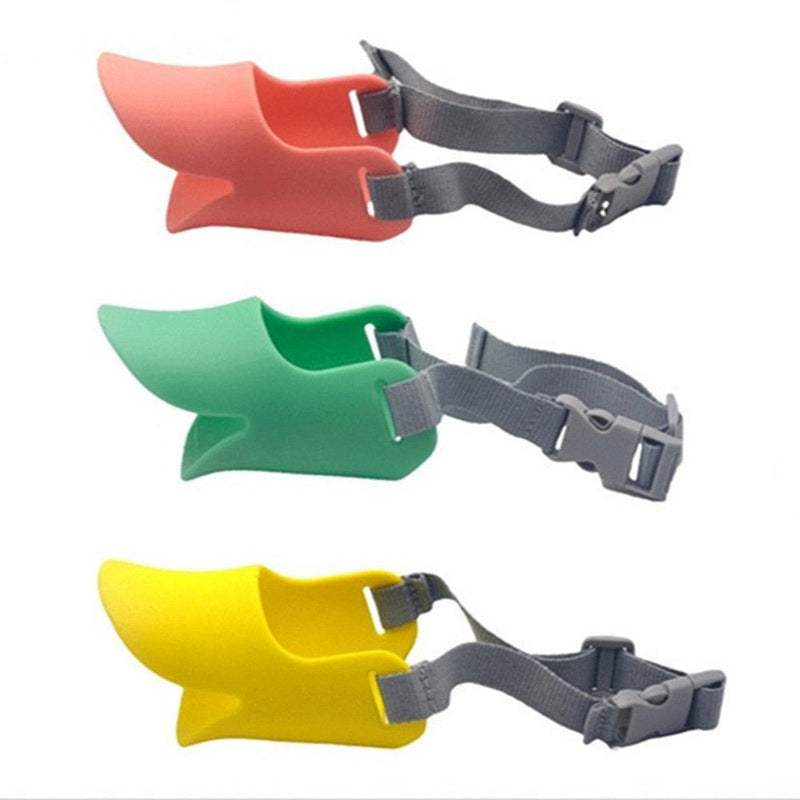 Adjustable Anti Barking Anti Chewing Silicone Duck Shape Dog Muzzle-Anti Barking Dog Muzzle-Wiggleez-Yellow-S-Wiggleez