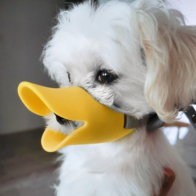 Adjustable Anti Barking Anti Chewing Silicone Duck Shape Dog Muzzle-Anti Barking Dog Muzzle-Wiggleez-Yellow-S-Wiggleez