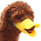 Adjustable Anti Barking Anti Chewing Silicone Duck Shape Dog Muzzle-Anti Barking Dog Muzzle-Wiggleez-Yellow-S-Wiggleez