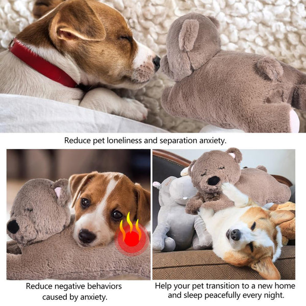 Anti Anxiety Plush Heartbeat Dog Behavioral Training Aid Toy-Wiggleez-White-Wiggleez