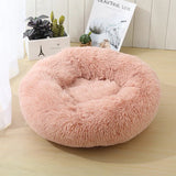 Anti Anxiety Warm Cozy Dog Calming Round Donut Bed-Wiggleez-White-M- 20 in-Wiggleez