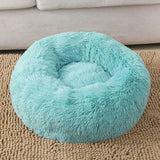 Anti Anxiety Warm Cozy Dog Calming Round Donut Bed-Wiggleez-Green-M- 20 in-Wiggleez