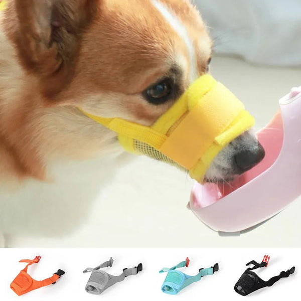 Anti Barking Adjustable Mesh Breathable Pet Mouth Muzzle-Wiggleez-grey-S-Wiggleez