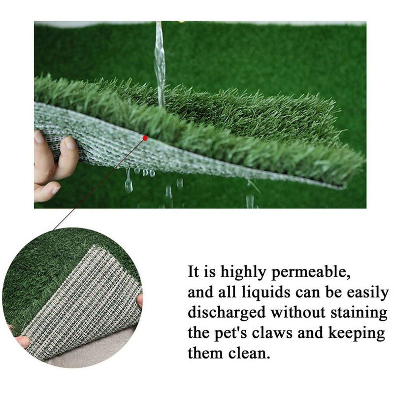 Artificial Waterproof Green Lawn Mat Turf for Dog Litter-Wiggleez-Green-16 x 24 In-Wiggleez