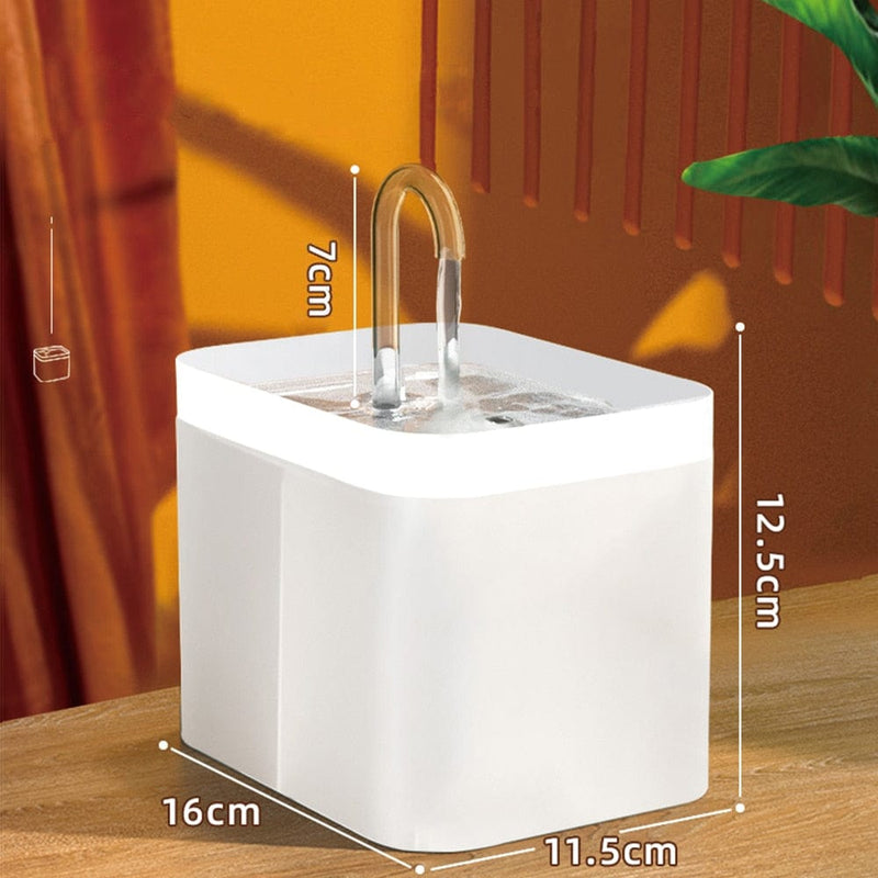 Auto Cat Water Fountain Dispenser-Wiggleez-White-USB-Wiggleez