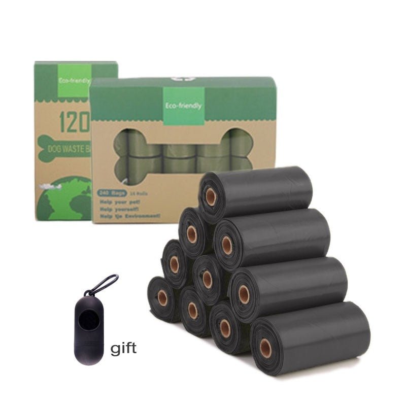 Biodegradable Eco Friendly Dog Waste Bag & Dispenser-Wiggleez-Black 16 rolls-Wiggleez