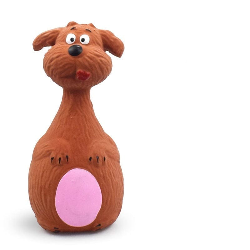 Bite Resistant Squeaky Dog Toy-Wiggleez-Brown Dog-Wiggleez