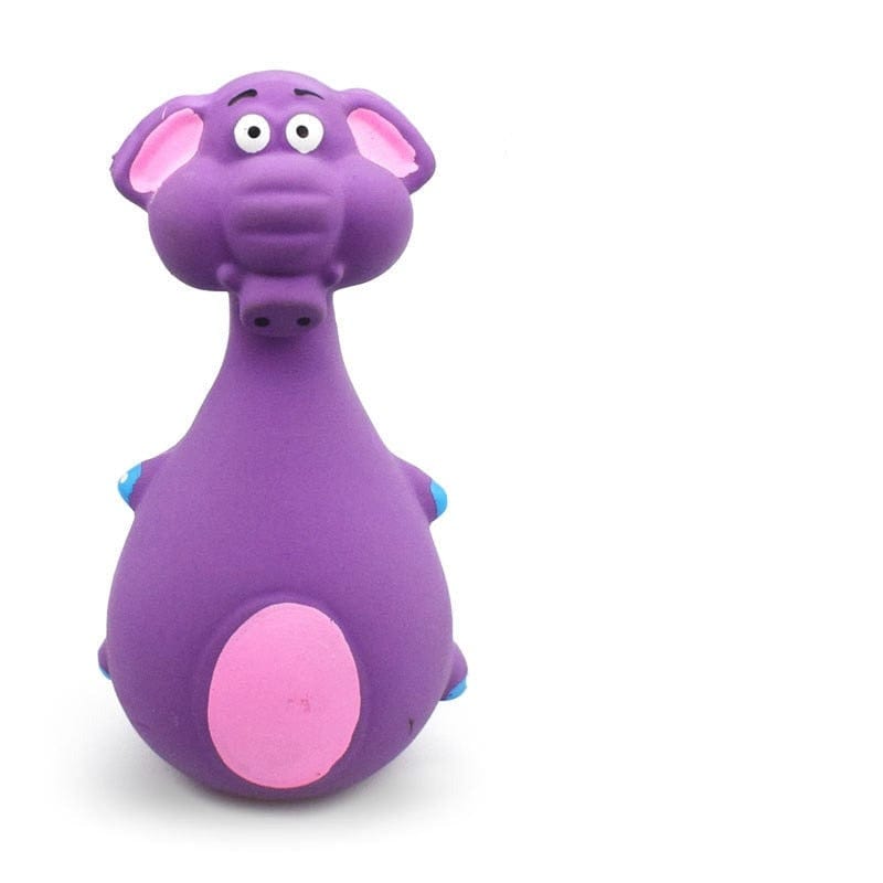 Bite Resistant Squeaky Dog Toy-Wiggleez-Purple Elephant-Wiggleez