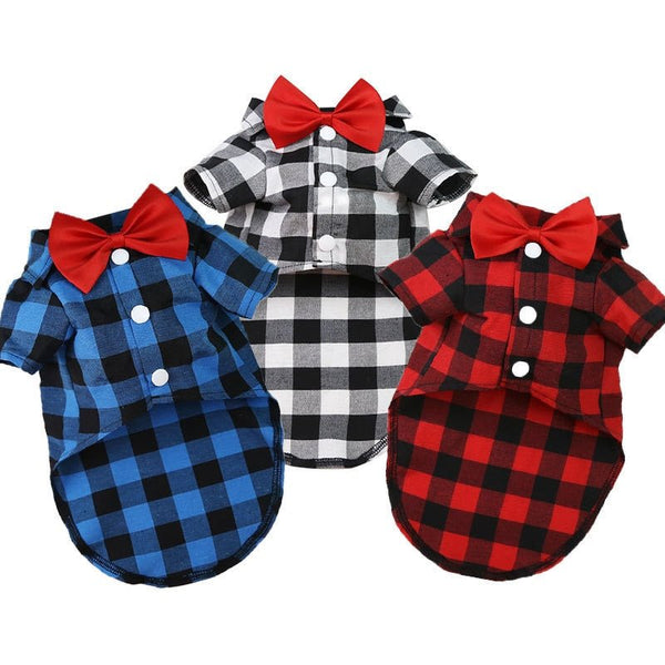 Bowtie Dog T-Shirts-Wiggleez-Red-XS-Wiggleez