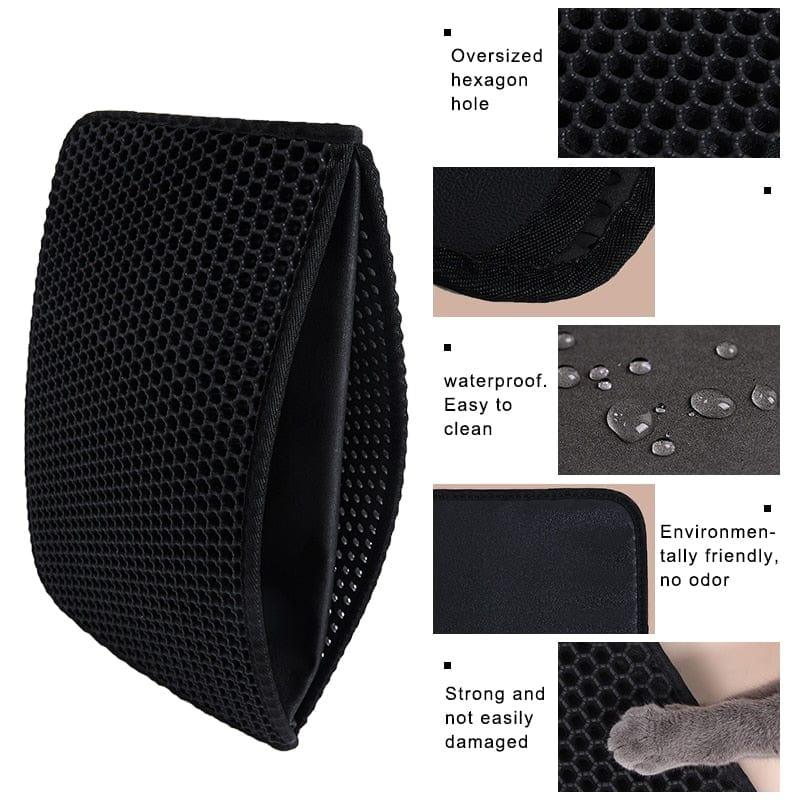 Cat Litter Waterproof Mat-Wiggleez-Black-30x30 cm-Wiggleez