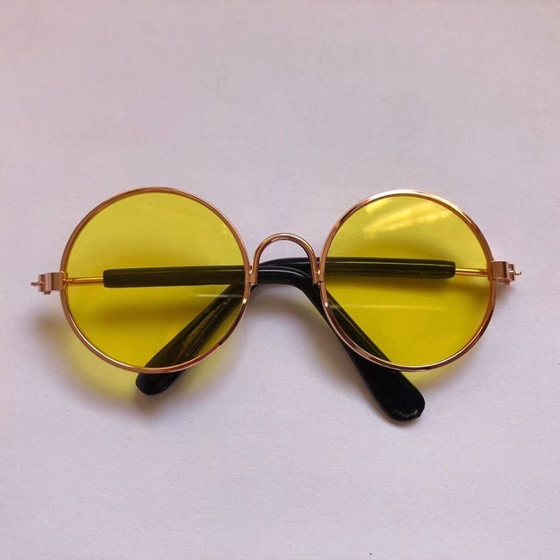 Cool Vintage Sunglasses Goggles for Cats and Dogs-Wiggleez-Yellow-M-Wiggleez