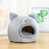 Cozy Cat Warm Round Bed-Wiggleez-Light Grey-M-Wiggleez