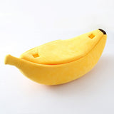 Cozy Warm Banana Shape Cat Bed Basket-Cat Warm Cozy Bed-Wiggleez-Yellow-S For under 3 Ibs-Wiggleez