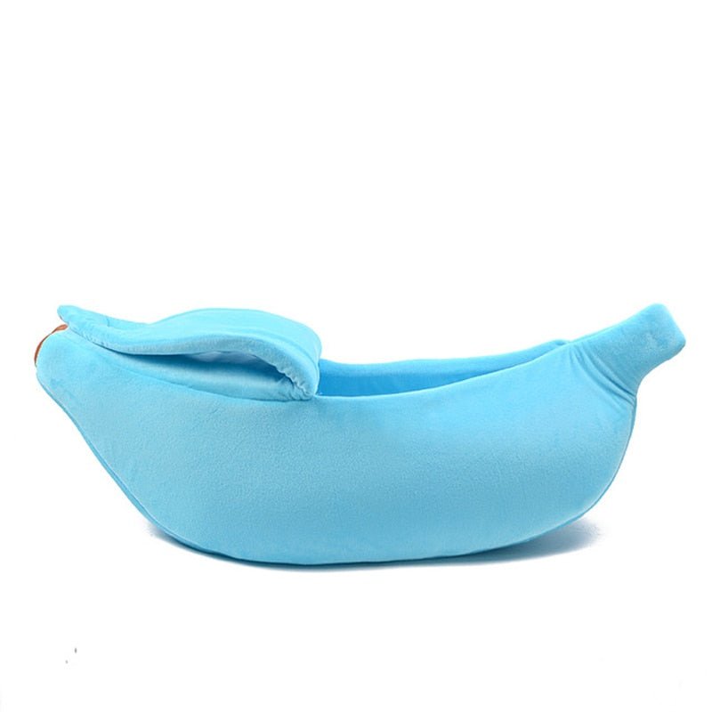 Cozy Warm Banana Shape Cat Bed Basket-Cat Warm Cozy Bed-Wiggleez-Blue-S For under 3 Ibs-Wiggleez