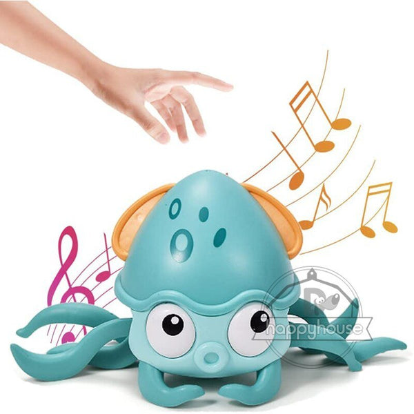 Crawling Octopus Musical Toy Dogs Cats and Kids-Wiggleez-Octopus-Blue-Wiggleez