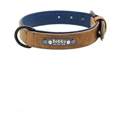 Custom Personalized Premium Leather Dog Collars & Leash Dogs-Wiggleez-Coffee Collar-S-Wiggleez