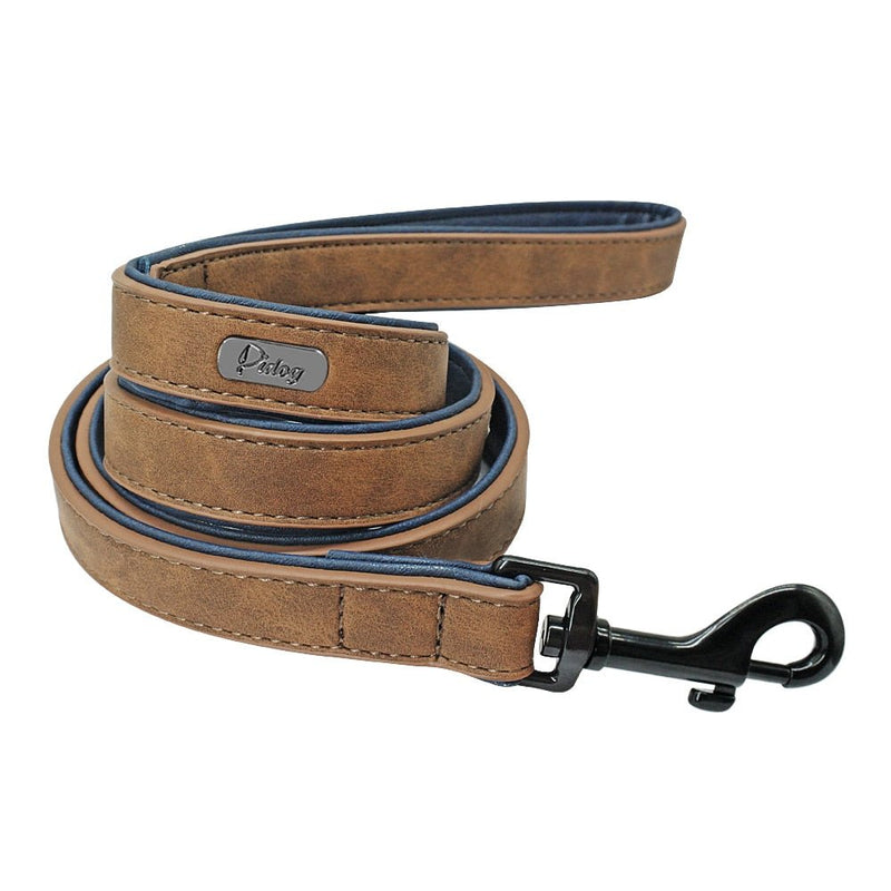 Custom Personalized Premium Leather Dog Collars & Leash Dogs-Wiggleez-Coffee Leash-S-Wiggleez