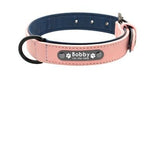 Custom Personalized Premium Leather Dog Collars & Leash Dogs-Wiggleez-Pink Collar-S-Wiggleez