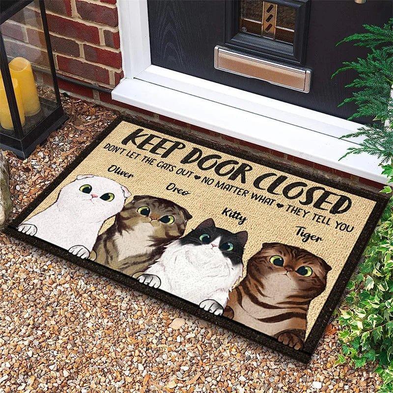 Customized Personalized Water Absorbing Cat and Dog Outdoor and Indoor Door Mat-Wiggleez-A-40cmx60cm-Wiggleez