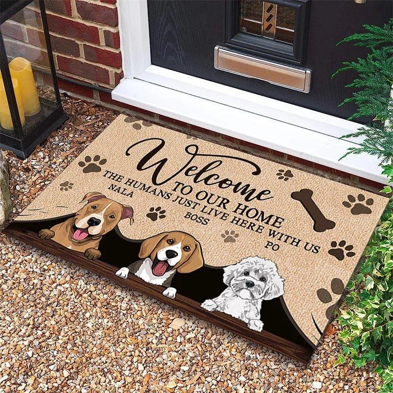 Customized Personalized Water Absorbing Cat and Dog Outdoor and Indoor Door Mat-Wiggleez-A-40cmx60cm-Wiggleez