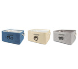 Customized Plain Dog Toy Paw Storage Basket-Wiggleez-F Gray-S 12 x 8 x 5 In-Wiggleez