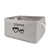 Customized Plain Dog Toy Paw Storage Basket-Wiggleez-F Gray-S 12 x 8 x 5 In-Wiggleez