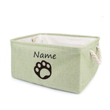 Customized Plain Dog Toy Paw Storage Basket-Wiggleez-G Green-S 12 x 8 x 5 In-Wiggleez