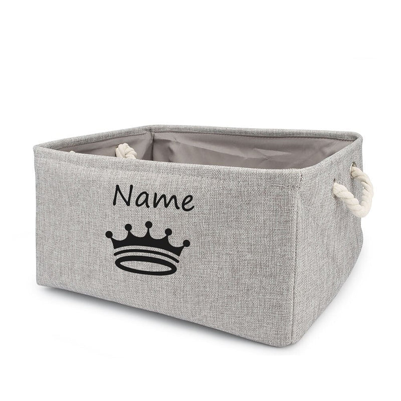 Customized Plain Dog Toy Paw Storage Basket-Wiggleez-H Gray-S 12 x 8 x 5 In-Wiggleez