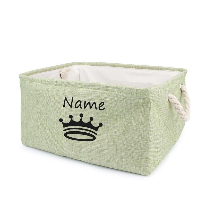 Customized Plain Dog Toy Paw Storage Basket-Wiggleez-H Green-S 12 x 8 x 5 In-Wiggleez