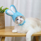 Cute Rabbit Ears Cap for Cats-Wiggleez-White-Wiggleez