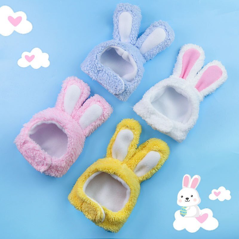 Cute Rabbit Ears Cap for Cats-Wiggleez-White-Wiggleez