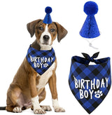 Dog Birthday Bandana Scarf-Wiggleez-Blue Set-Wiggleez