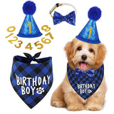 Dog Birthday Bandana Scarf-Wiggleez-Blue Set-Wiggleez