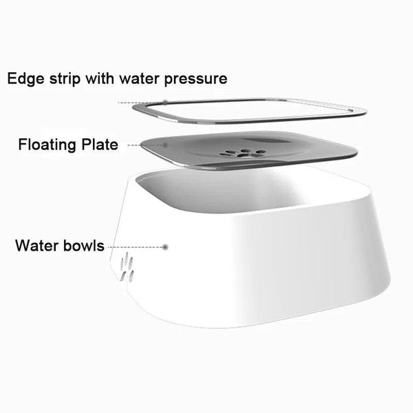 Dog Floating Non Spill Drinking Water Bowl Dispenser-Wiggleez-B-Grey-Wiggleez
