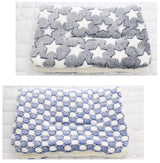 Dogs Cats Thick Fleece Warm Cozy Contemporary Sleeping Bed Blanket Mat Rug-Wiggleez-Blue Stars-S-Wiggleez