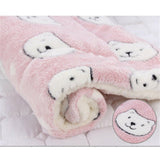 Dogs Cats Thick Fleece Warm Cozy Contemporary Sleeping Bed Blanket Mat Rug-Wiggleez-Pink Bear Head-S-Wiggleez