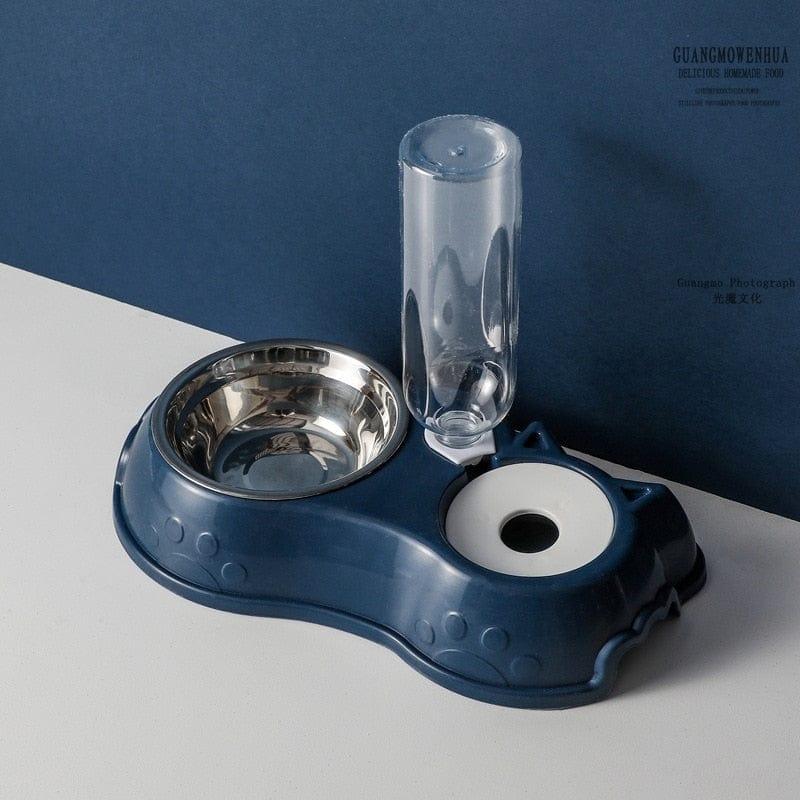 Feeder Bowl Dispenser With Water Bottle-Wiggleez-Blue-Wiggleez