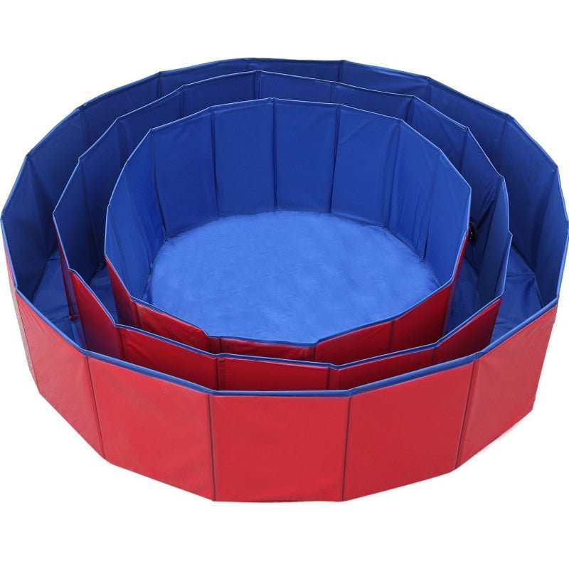 Foldable Dog Swimming Pool-Wiggleez-Red-12 x 4 in-Wiggleez