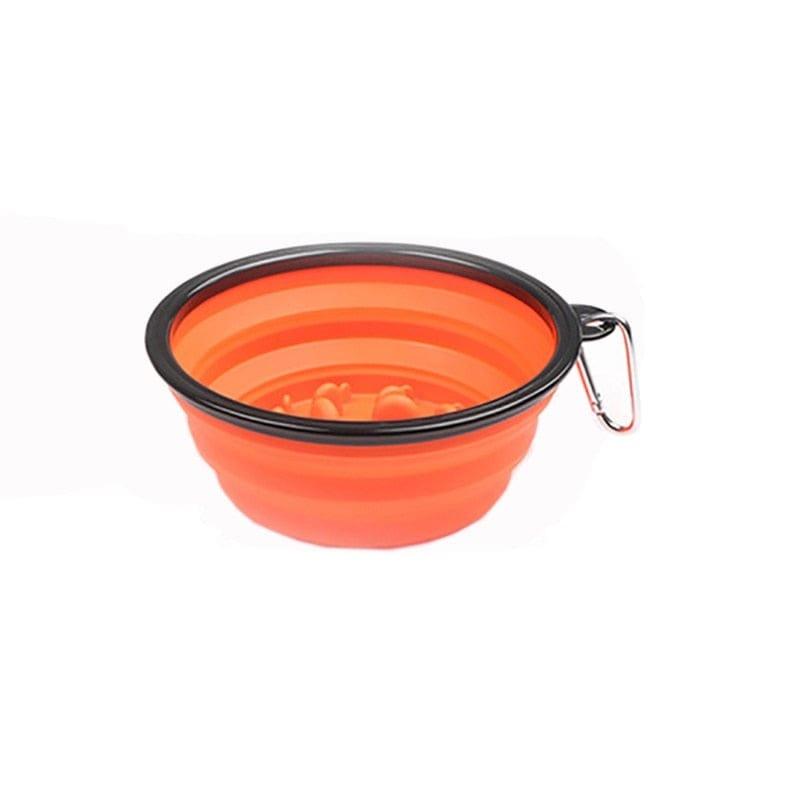 Folding Silicone Dog Bowl-Wiggleez-Slow food orange-Wiggleez