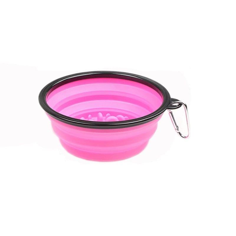 Folding Silicone Dog Bowl-Wiggleez-Slow food pink-Wiggleez