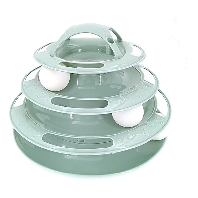 Four-Tier Ball Track Interactive Cat Tower Toy-Wiggleez-Blue-Wiggleez
