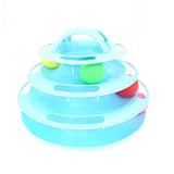 Four-Tier Ball Track Interactive Cat Tower Toy-Wiggleez-Blue-Wiggleez