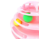Four-Tier Ball Track Interactive Cat Tower Toy-Wiggleez-Blue-Wiggleez