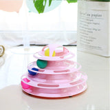 Four-Tier Ball Track Interactive Cat Tower Toy-Wiggleez-Blue-Wiggleez