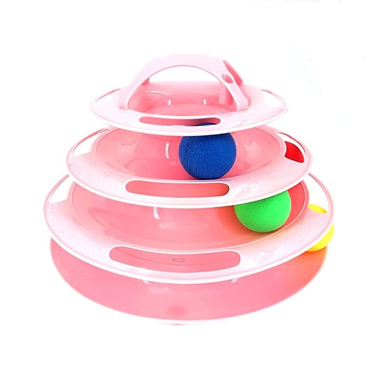Four-Tier Ball Track Interactive Cat Tower Toy-Wiggleez-Blue-Wiggleez