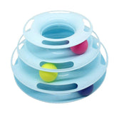 Four-Tier Ball Track Interactive Cat Tower Toy-Wiggleez-Blue-Wiggleez